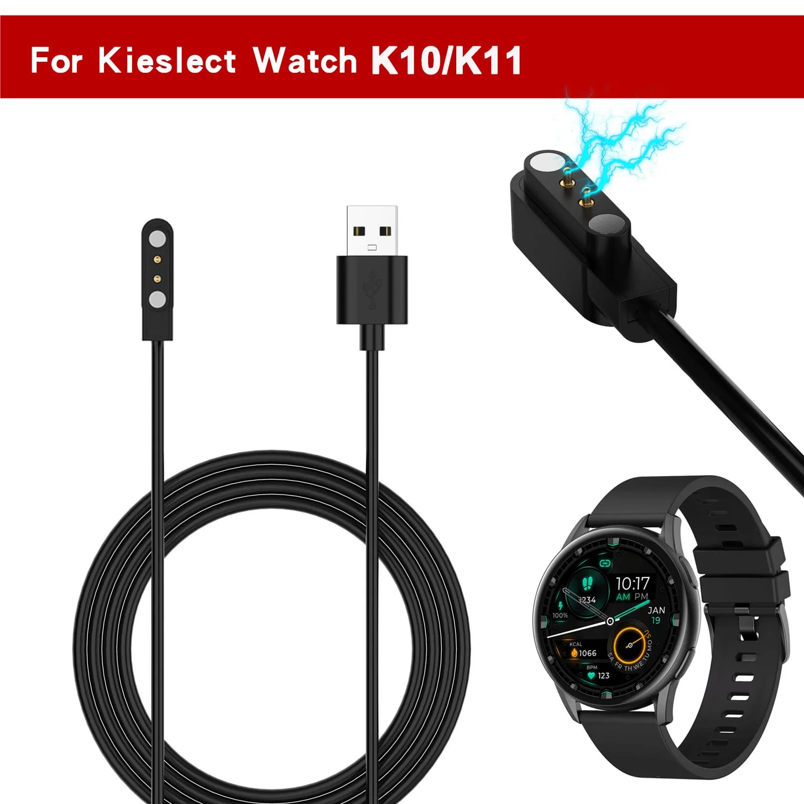 Caricatore magnetico per Kieslect Smart Watch K10 K11 Cavo di ricarica Accessori YAMAY SW022/Haylou LS05 Elettronico di consumo