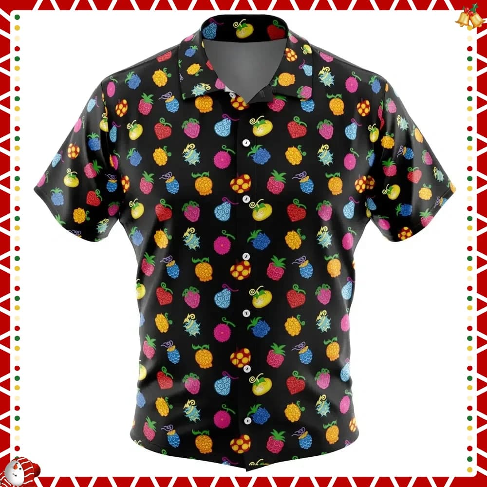 Pezzo unico di frutta demone One PieceButton Up Camicia hawaiana Tendenza moda Traspirante Allentato Versatile Sport casual Estate Uomo