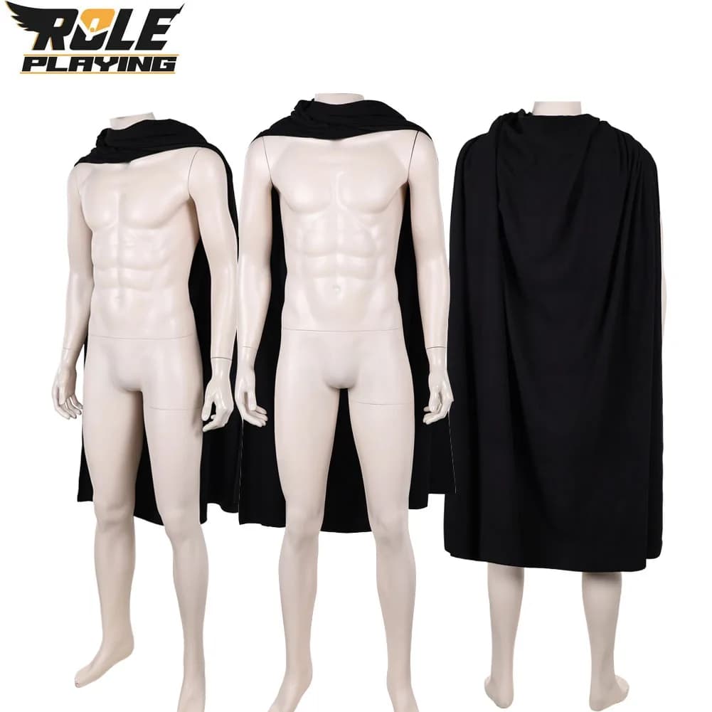Mantello Cosplay Din Djarin per Uomo, Costume Nero Fantasy per Giochi di Ruolo, Abito da Film per Adulti, Ideale per Halloween e Feste in Maschera