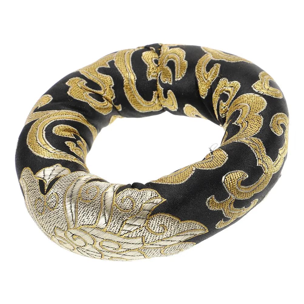 Brocade Handmade Silk Cushion Round Shape 10Cm Meditation Singing Bowl Base Sound Quality Enhancer Protective Mat Home Decor