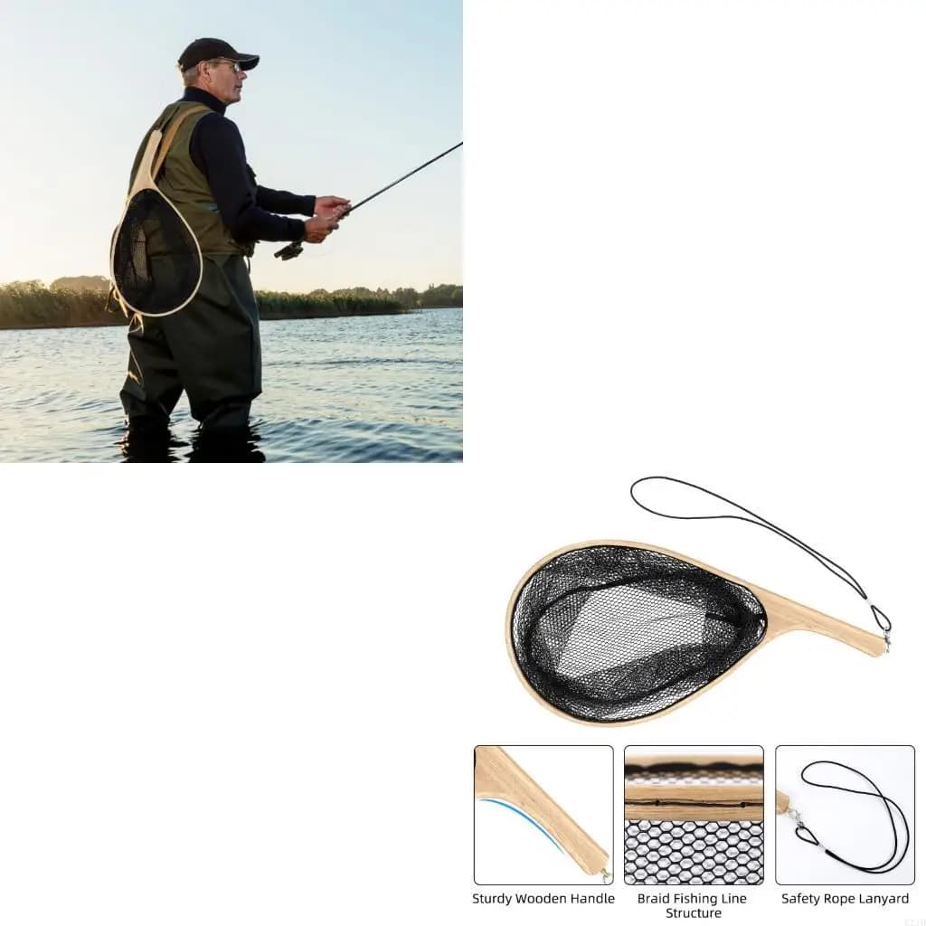 Atterraggio da pesca con rete da pesca portatile con il cordino con manico comodo