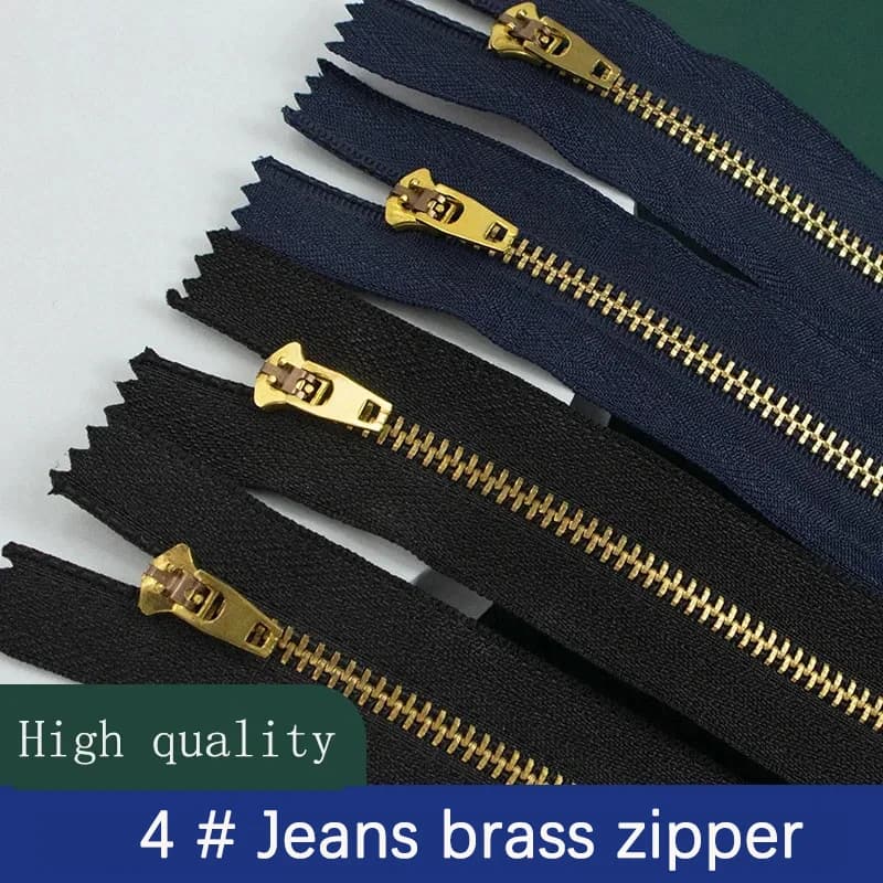 5 pezzi 4 # Jeans Cerniera Ottone Chiusura in metallo Cerniera autobloccante Nero Blu 10/13/15/18 cm Borsa per abbigliamento fai da te su misura Accessori per cucire