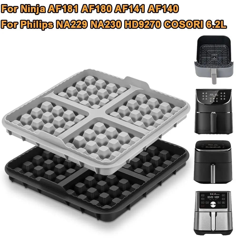1pcs Silicone Waffle Baking Mold Air Fryer Waffle Maker for Ninja AF181 AF180 AF141 AF140 Philips NA229 NA230 HD9270 COSORI 6.2L