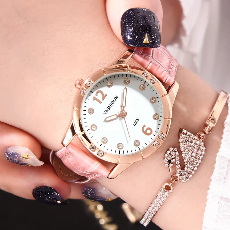 Orologio da donna con cinturino in pelle, orologio da donna alla moda, orologi casual di lusso, orologio da donna con quadrante al quarzo, orologio da donna d'affari
