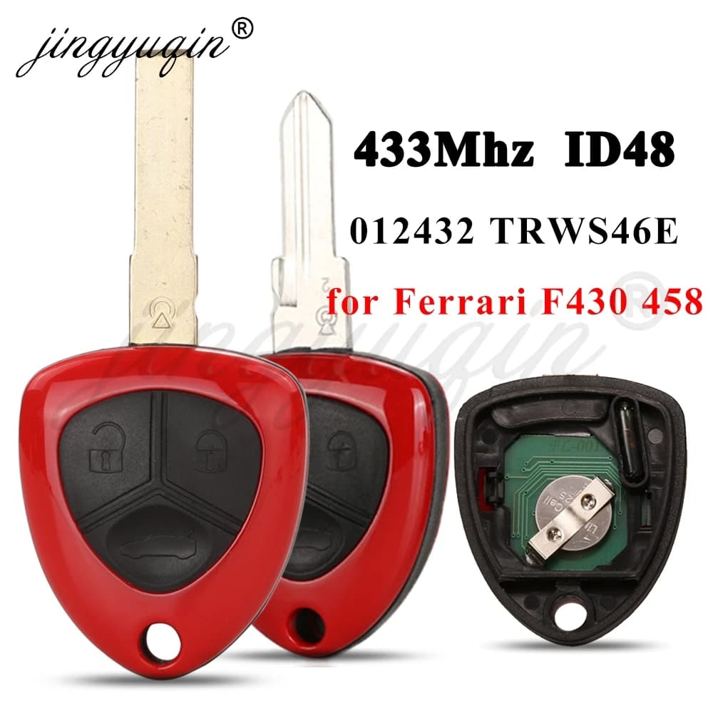 jingyuqin 433.92MHz ASK ID48 Chip 3 pulsanti Chiave remota per auto per Ferrari F430 F458 F612 F599 Chiavi auto Fob Control 012432 TRWS46E