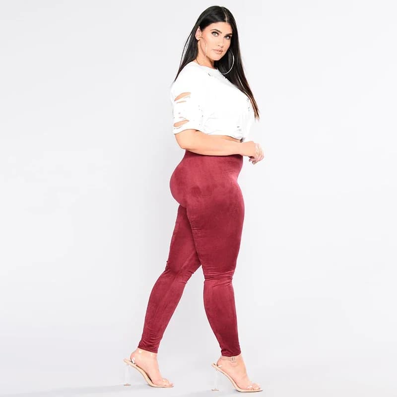Pantaloni a matita in pelle scamosciata skinny a vita alta da donna Leggings senza cuciture taglie forti Pantaloni aderenti da donna da ufficio elasticizzati 5XL personalizzati