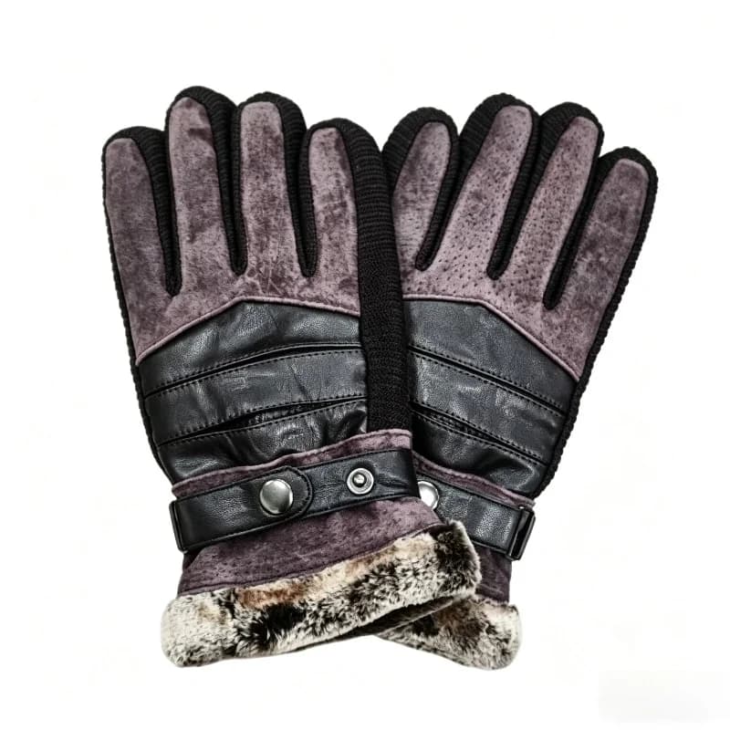 Nuovo! Guanti Invernali da Uomo per Ciclismo e Moto, Antivento, Isolanti, Caldi, in Pelle, Touch Screen, Antiscivolo, con Pelliccia Spessa