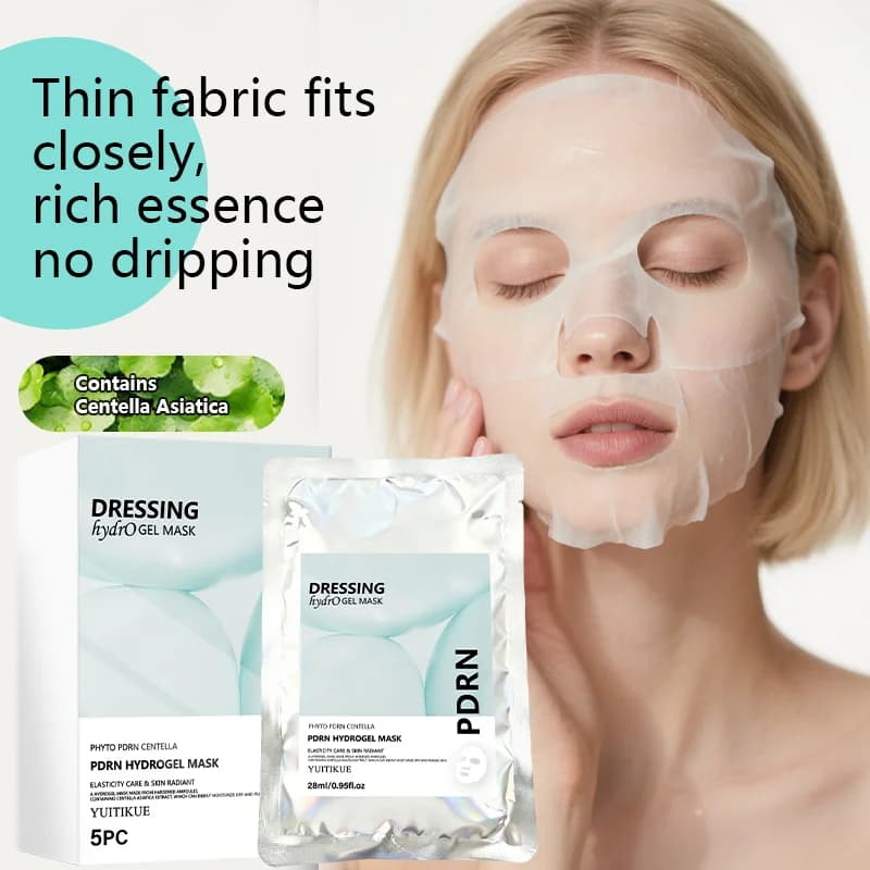 Phyto PDRN Centella Hydrogel Dressing Mask Ampoule Soaked Deep Hydrating Soothe Fragile Skin Boost Radiance Facial Mask 5 Pack