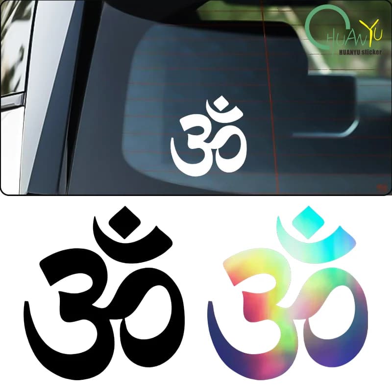 Adesivo in vinile rimovibile con simbolo Yoga Om per laptop, auto, tazze e decorazioni per la casa - Meditazione e decalcomanie Namaste Decorazione DlY