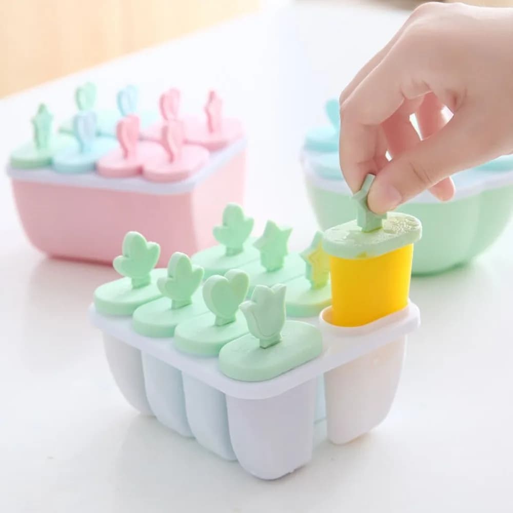 Reusable Popsicle Mold with Lid Food Grade Popsicle Mold Cube Tray Easy To Clean with Stick Frozen Ice Box Summer Season