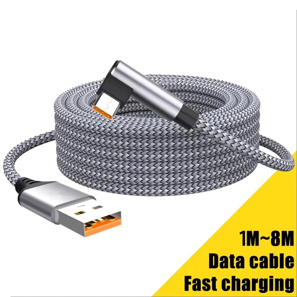 Cavo di Prolunga USB C a Gomito 6A 1M 2M 3M 5M 8M Ricarica Rapida per Samsung Huawei Xiaomi Oppo OnePlus Vivo LeEco Phone PS5 Switch