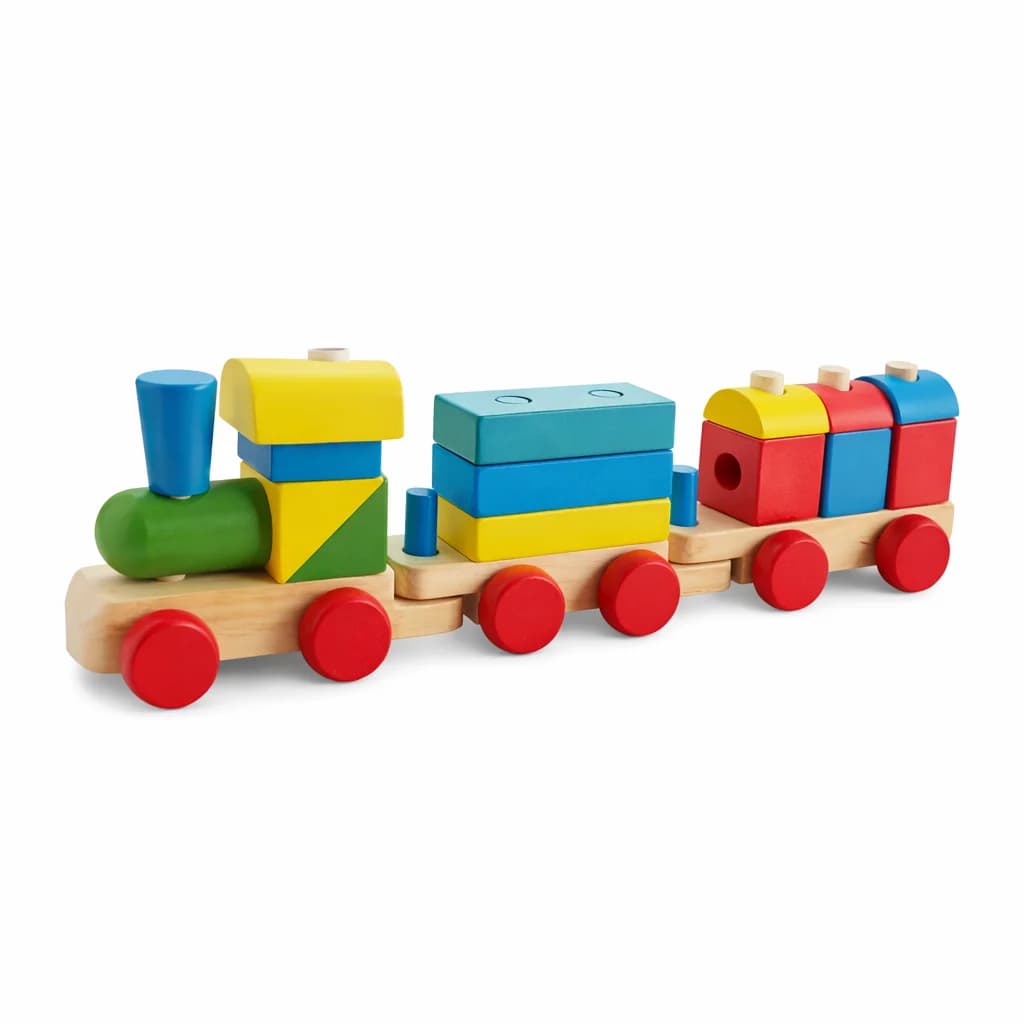 Giocattolo in legno per l'ordinamento delle forme, 4 colonne, blocchi geometrici, treno a 3 sezioni, giocattoli educativi e regali