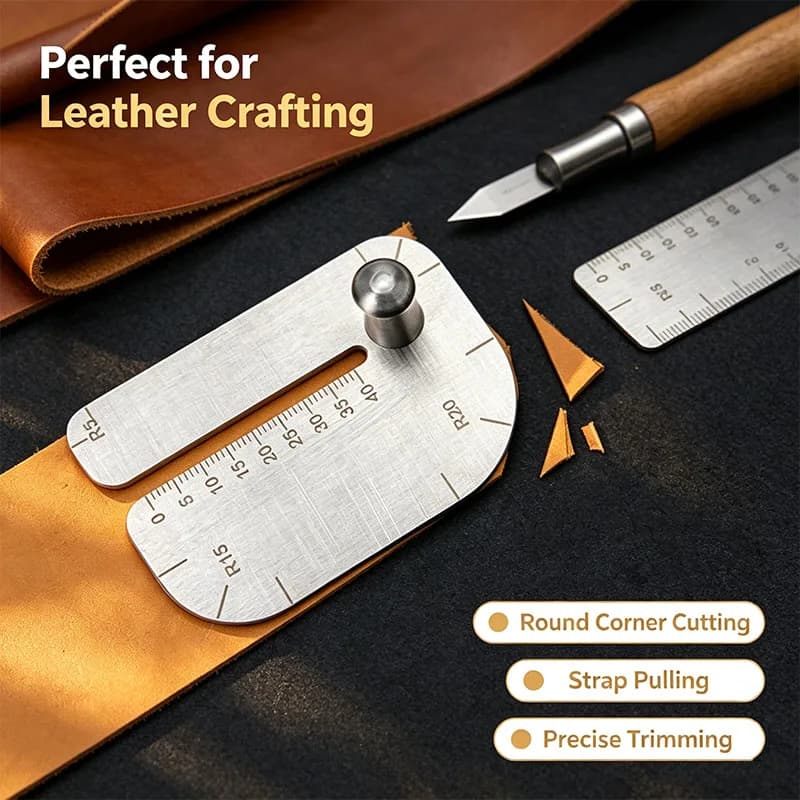 1PCS Leather Pulling Traction Board tools to work the leather tainless Steel Manual Cut Auxiliary leather working tools