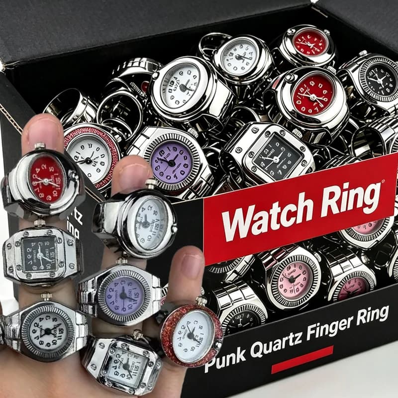 New Retro Watch Ring Y2K Punk Quartz Finger Watch Unisex Elastic Design Nostalgic 80s Jewelry for Couples Fashion Accessory