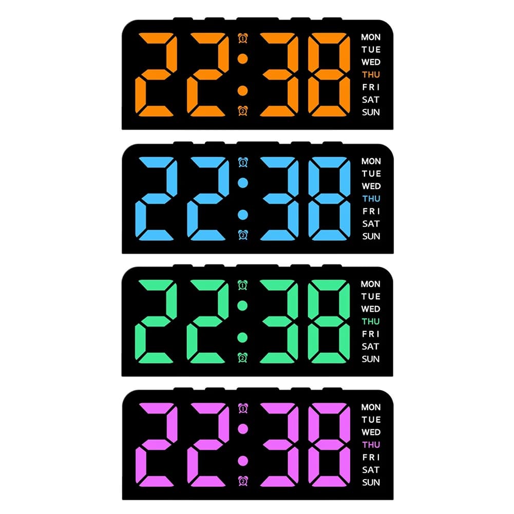 Orologio da Parete Digitale dal Design Dinamico che Offre Informazioni Essenziali con un'Esperienza di Illuminazione Atmosferica Personalizzabile