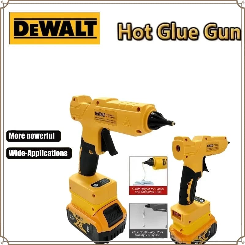 Pistola per colla a caldo elettrica portatile DEWALT 20V senza fili, strumento per riparazioni fai-da-te, saldatura a caldo, pistola ad aria calda con ugello anti-scottatura