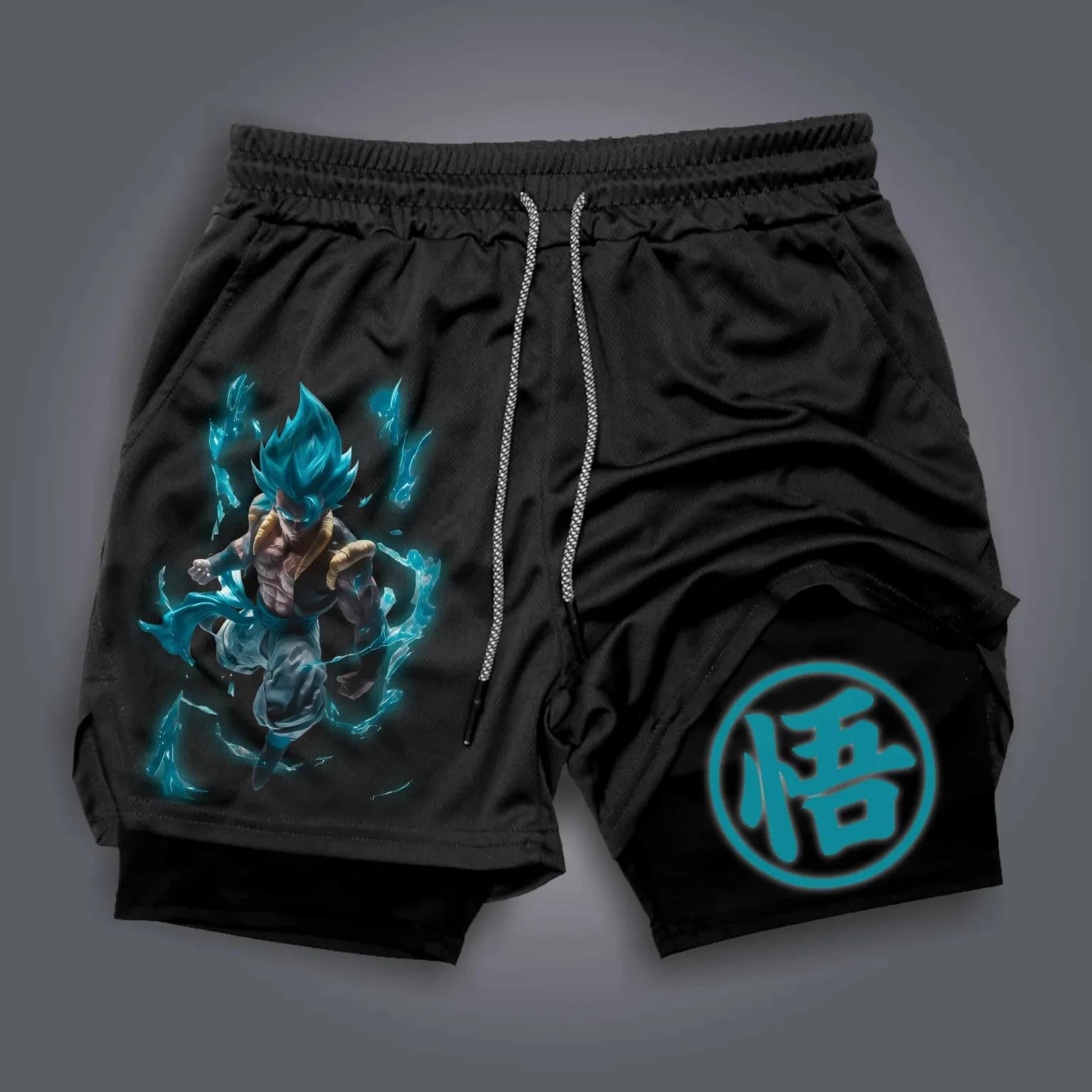 Pantaloncini doppi stampati periferici Dragon Ball Majin Buu GOKU American Sports Pantaloni larghi e traspiranti da uomo estivi comodi