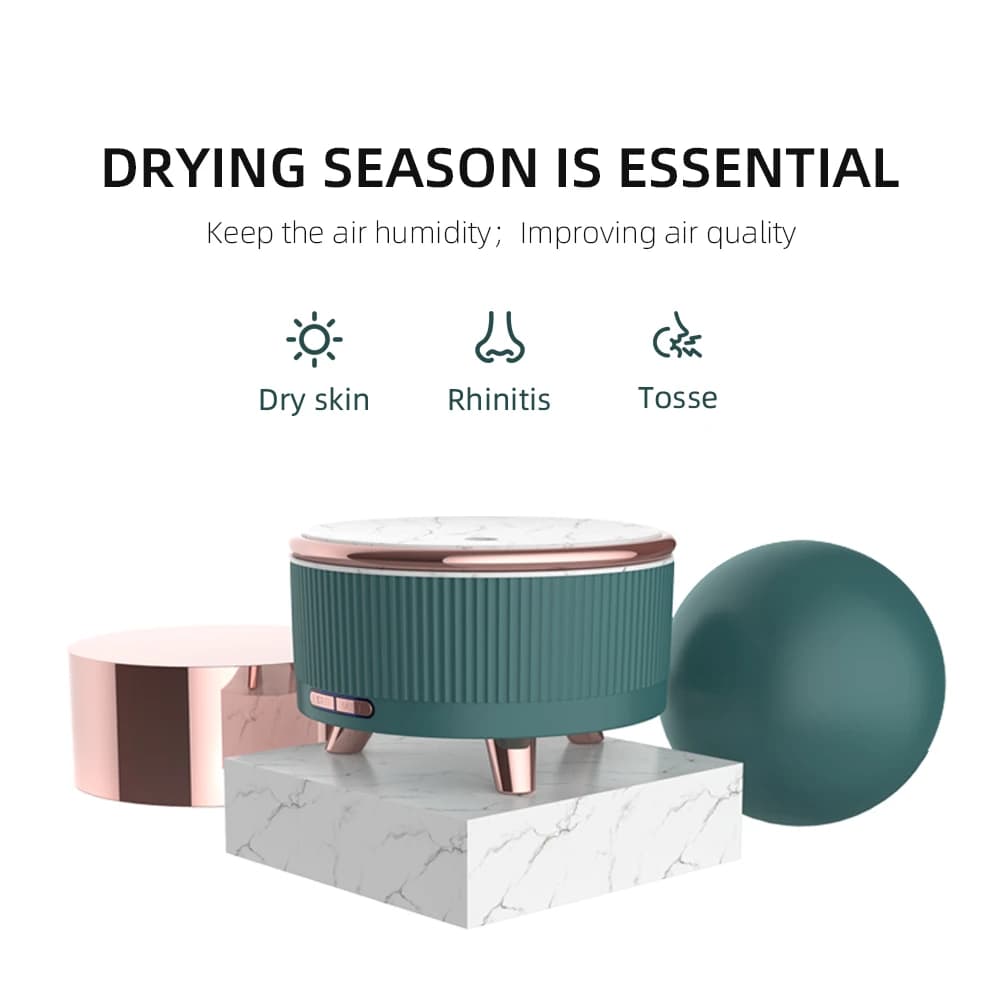Diffusore di Aromi 500ML, Umidificatore Aromaterapico a Ultrasuoni, Diffusore con Effetto Legno per Oli Essenziali, Profumatore per Ambienti con Telecomando