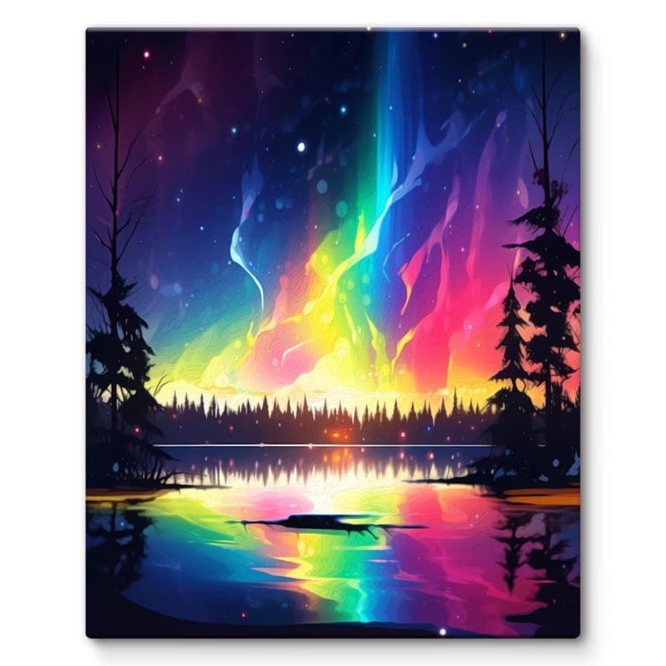 2026 Paint By Numbers For Drawing Aurora scenery Number Painting Diamond Picture Handmade Acrylic Arts Crafts Home Decoration