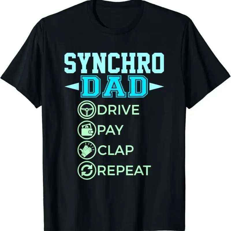 Synchro Dad Funny Drive Pay Clap Maglietta per pattinaggio sul ghiaccio sincronizzato