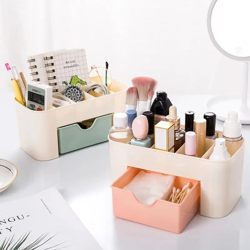 Drawer Style Cosmetics Storage Box, Plastic Tabletop, Creative Grid Miscellaneous Storage Basket Jewelry Sorting Box