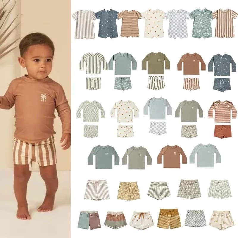 Boys CasualKids 25 Years Sun Protection Swimsuit Suit Summer Vacation Beach Pants Long-sleeved High Quality RC Swimsuit for