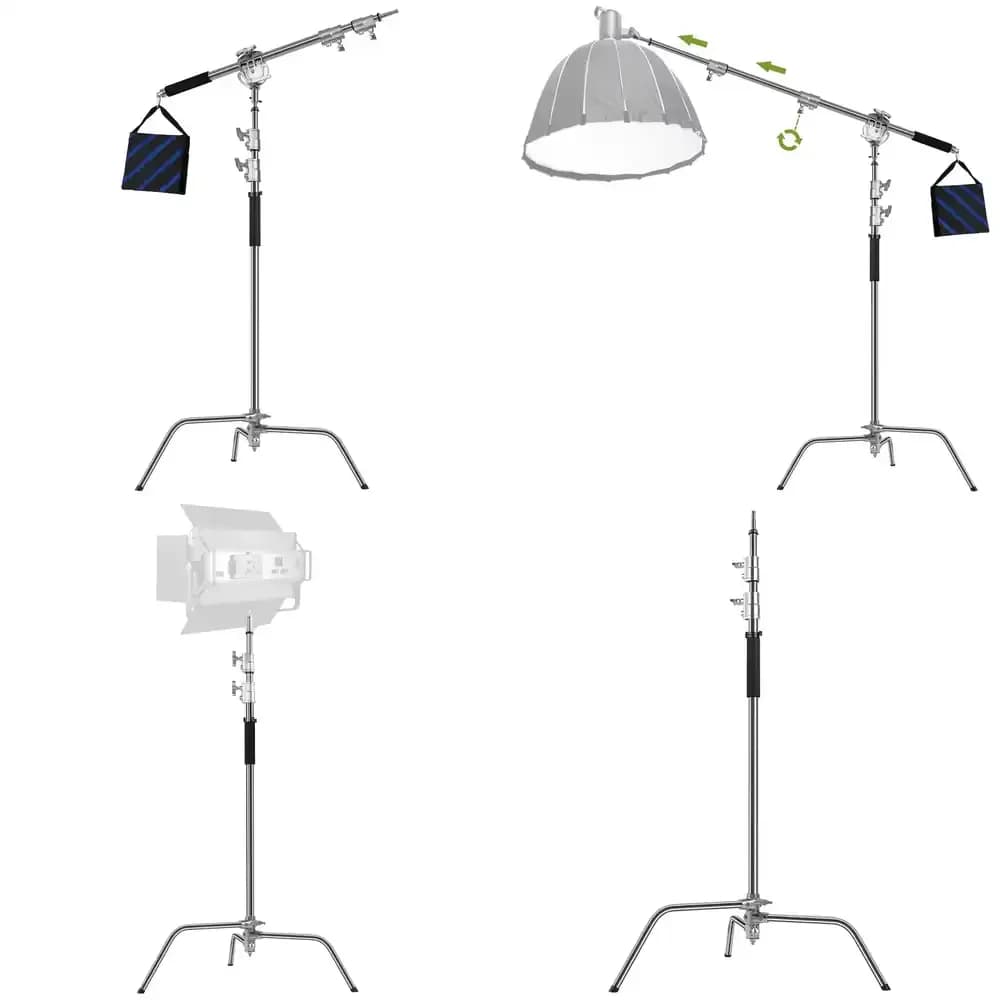 GVM C360 3. Heavy-Duty Stainless Steel Tripod Stand Magic Leg C Stand for Photography Softbox Video Light