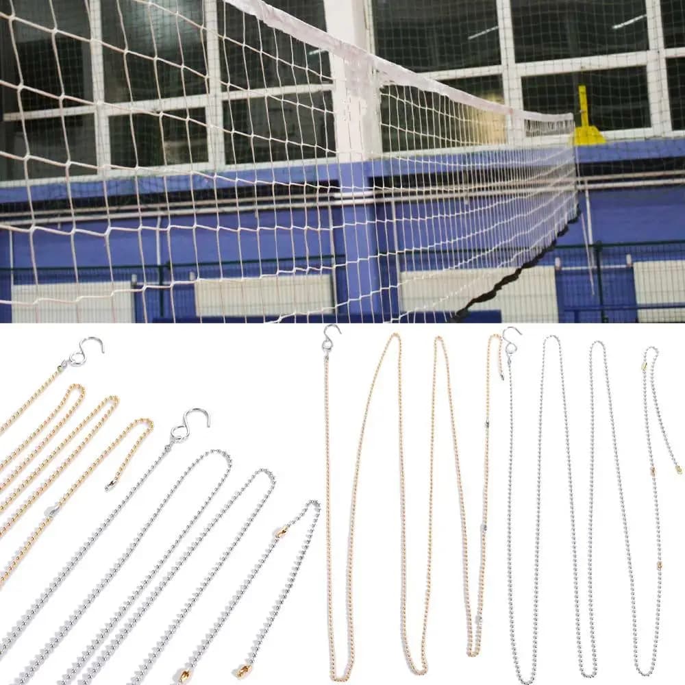 2.5m/8.2ft Volleyball Net Height Chain Gold Silver with Hooks Volleyball Measure Chain Compact Measure Tool Measure Equipment