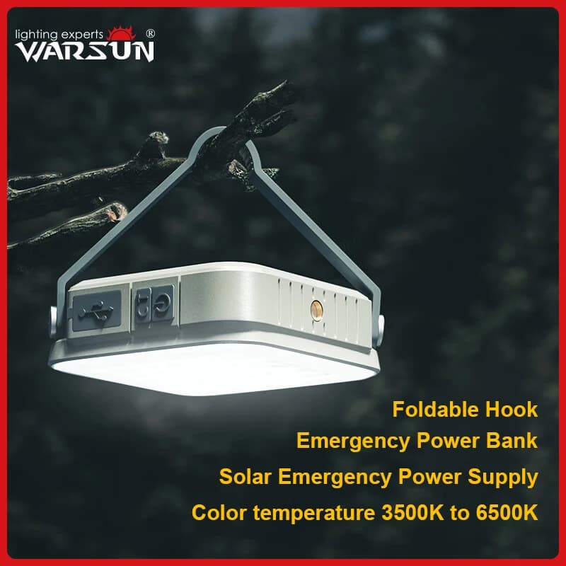 Luci da Campeggio Warsun CP36, Lampade SMD Ricaricabili per Esterni, Illuminazione Portatile per Lavoro e Manutenzione