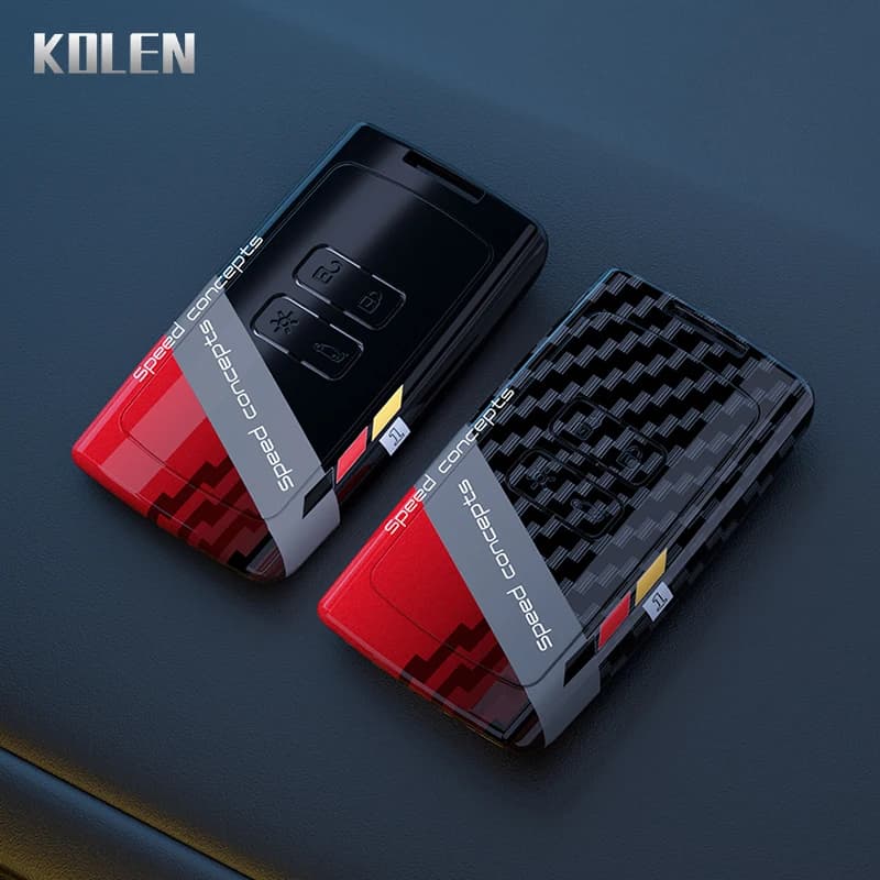 Copertura della cassa chiave dell'automobile in fibra di carbonio ABS per Renault Captur Megane Talisman Espace Clio Zoe Koleos Scenic 4 Arkana Dacia Sandero Card