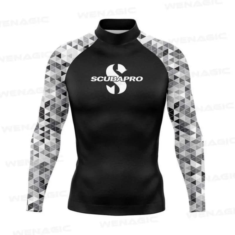 Tuta da surf estiva a maniche lunghe Sport all'aria aperta Top da nuoto aderente da uomo ad asciugatura rapida