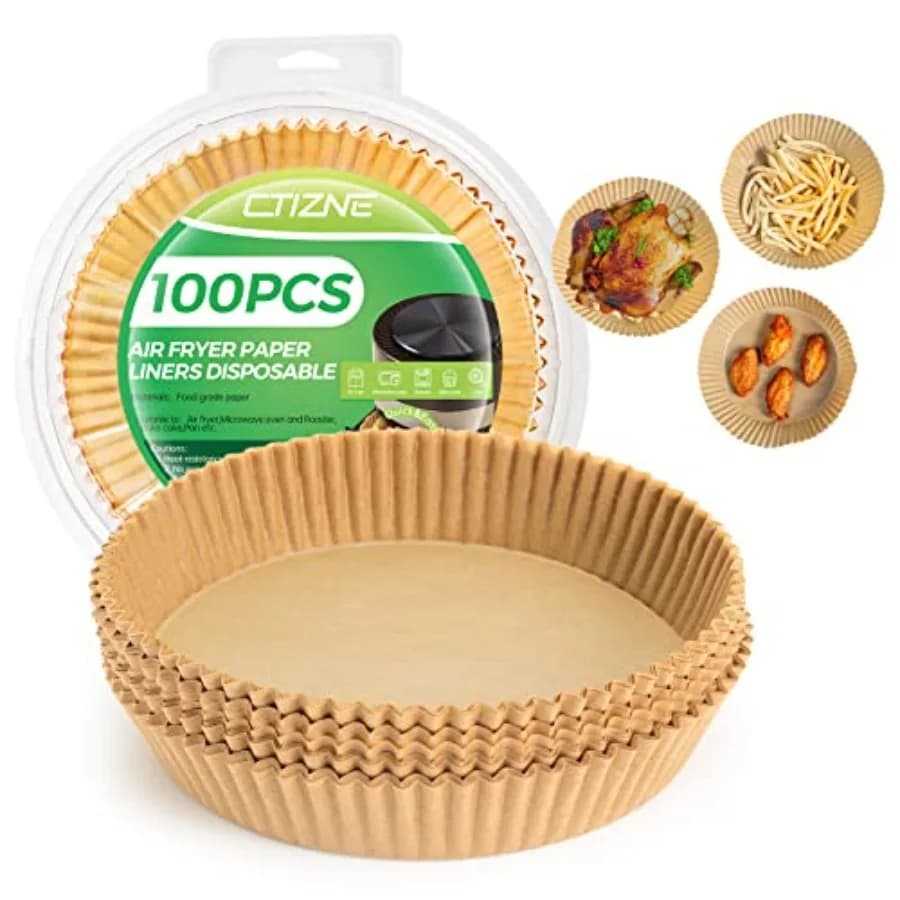 Air Fryer Paper Liner Disposable: PCS 8 Inch Airfryer Insert Parchment Paper Sheets, Grease and Water Proof Non Stick Basket Li