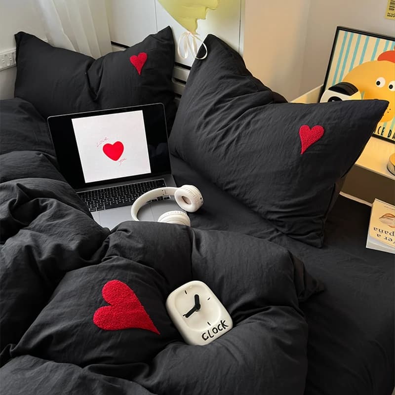 Y1 Set of washed cotton bed linen for home with pillowcase Bed linen Full size single bed set Queen/King Double Comforte