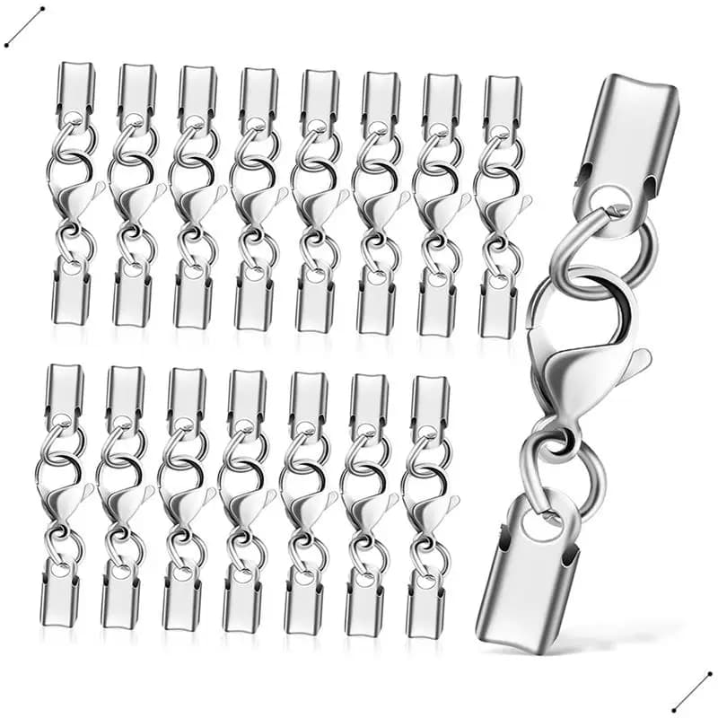 Chiusure a Moschettone in Acciaio Inossidabile per Gioielli, Estensori per Collane e Bracciali, Chiusure a Moschettone Pendulum, 40 Pezzi