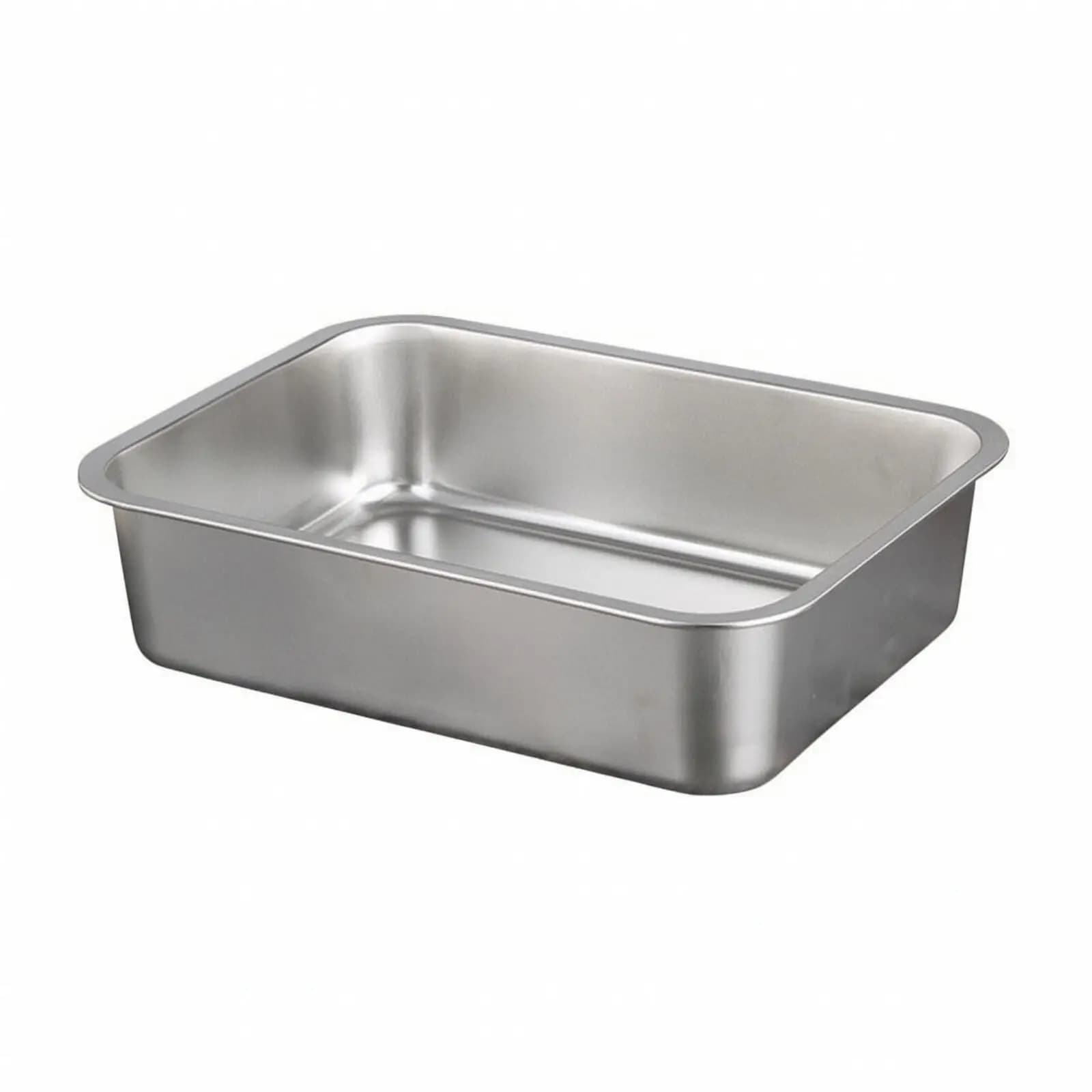 Reliable Metal Cat Litter Sifting Pan for Cats Spacious Steel Tray with Simple Tub Shape Fits Home Corner for Daily Scoop