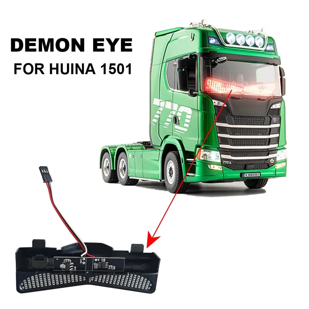 Accessori per Camion RC HUINA 1501, Luce Occhio di Demone, Parti di Aggiornamento per Trattore Telecomandato Modello 770S
