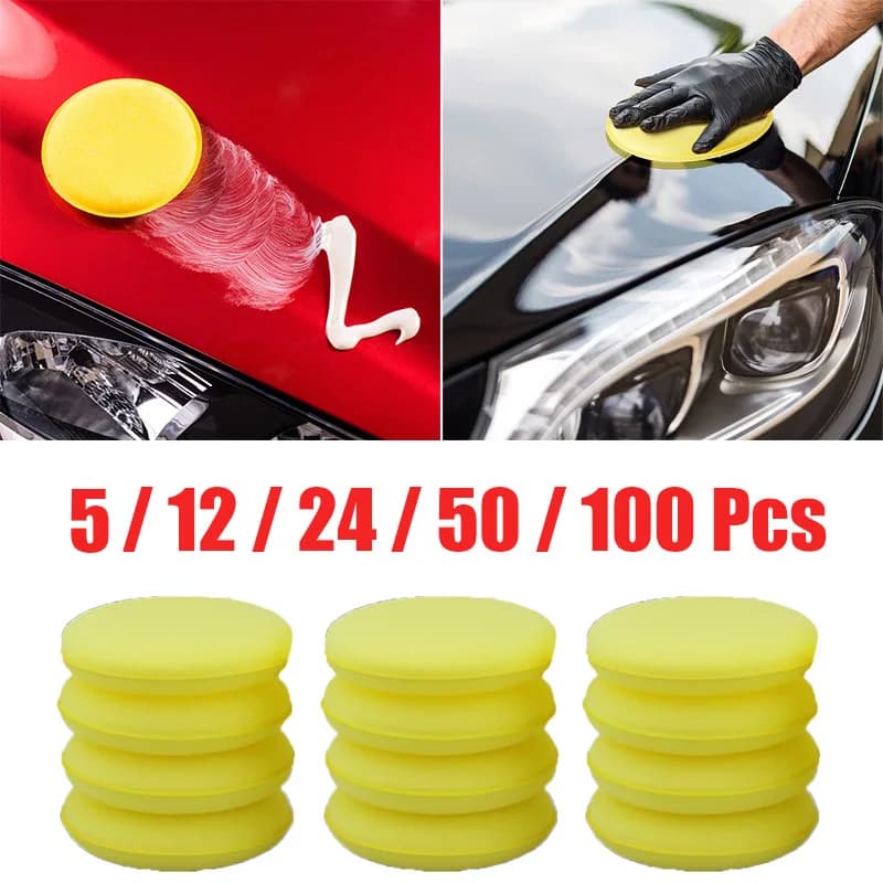 Spugna per ceratura per auto Applicatore di schiuma per lucidatura Spugne per lucidatura per ceratura rotonda per auto Spugne per lucidatura per ceretta ad alta densità Accessori per dettagli automatici Strumenti 100mm