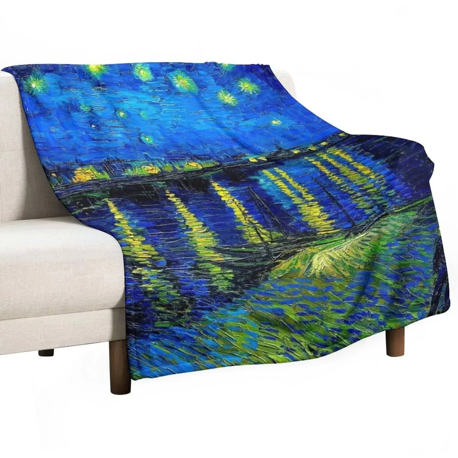 Notte stellata sopra il Rh?ne di Vincent van Gogh coperta da tiro coperte firmate coperta estiva