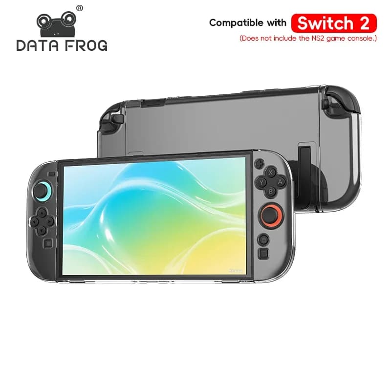 DATA FROG Custodia protettiva trasparente con ritaglio preciso per console Switch 2 per Joy Con Guscio a copertura totale