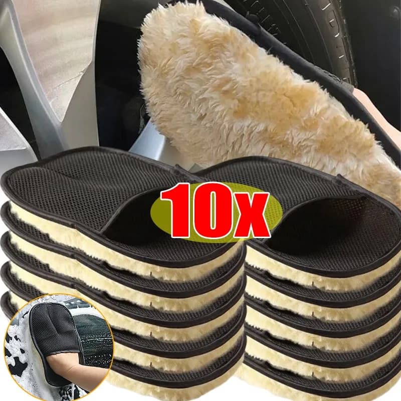 Guanto in peluche per la pulizia dell'auto, morbido guanto per lucidatura e lavaggio auto, spazzola per la cura della moto e dell'auto, per la pulizia dell'auto
