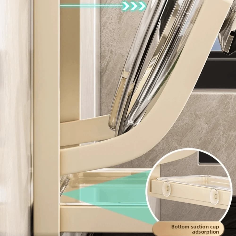 Nuovo Porta Coperchi a Ventosa in Metallo, Design Multistrato, Salvaspazio, Montaggio a Parete, per Uso Domestico