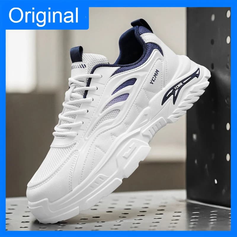 Scarpe Sportive da Uomo Primavera Nuove Versatili con Suola Spessa Antiscivolo per Corsa Outdoor 2026 Moda Traspiranti in Mesh con Lacci per Fitness