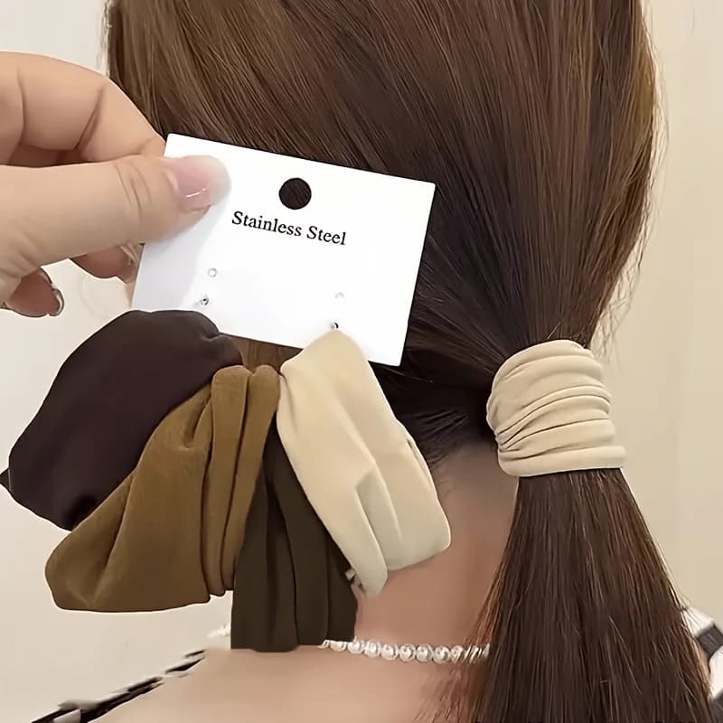 12 pieces of high-elasticity, seamless, ultra-wide face mask elastic bands, high ponytail hair ties, elegant women’s hairstyles.