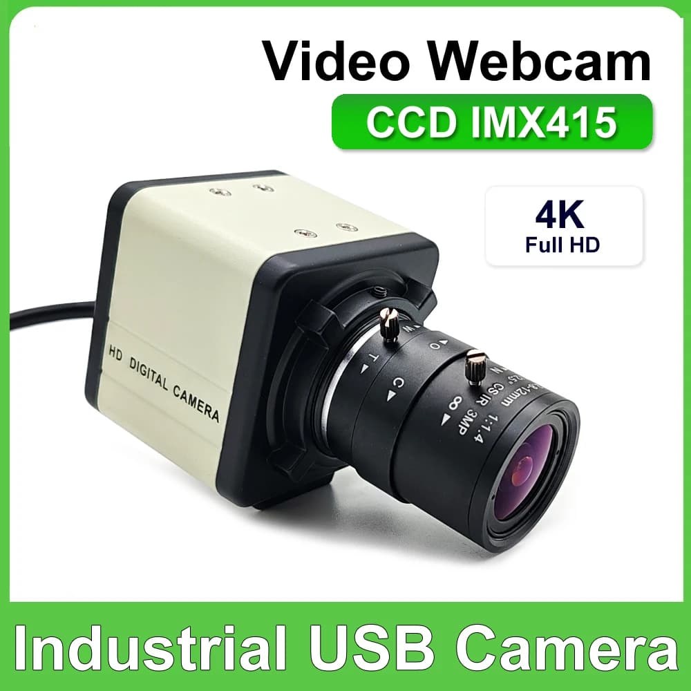 Industrial USB Webcam 4K IMX415 with CS lens varifocal 2,8-12 mm 5-50 mm Full HD OTG UVC USB PC camera compatible Plug And Play