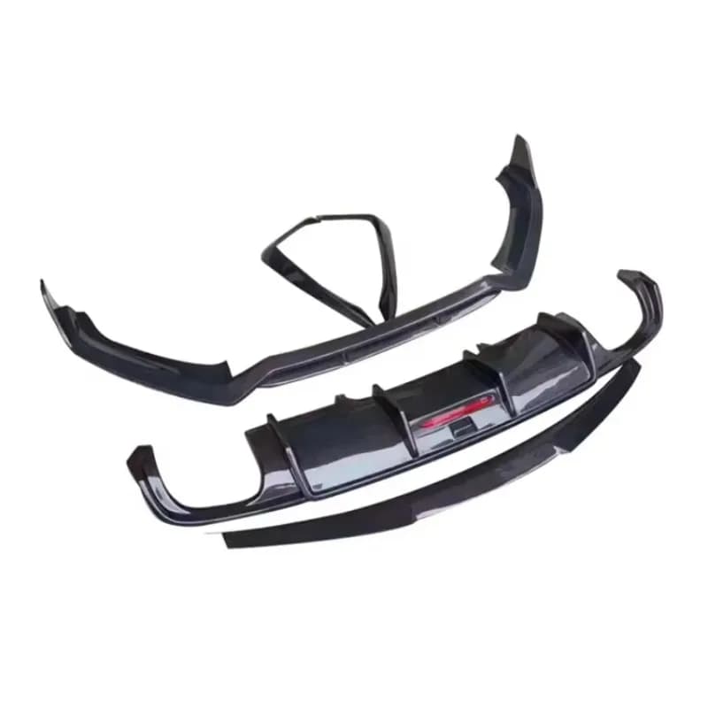 Kit Carrozzeria in Fibra di Carbonio per Audi A4 Sline S4 2017 2018 2019: Labbro Anteriore, Diffusore Posteriore, Spoiler Baule e Canard