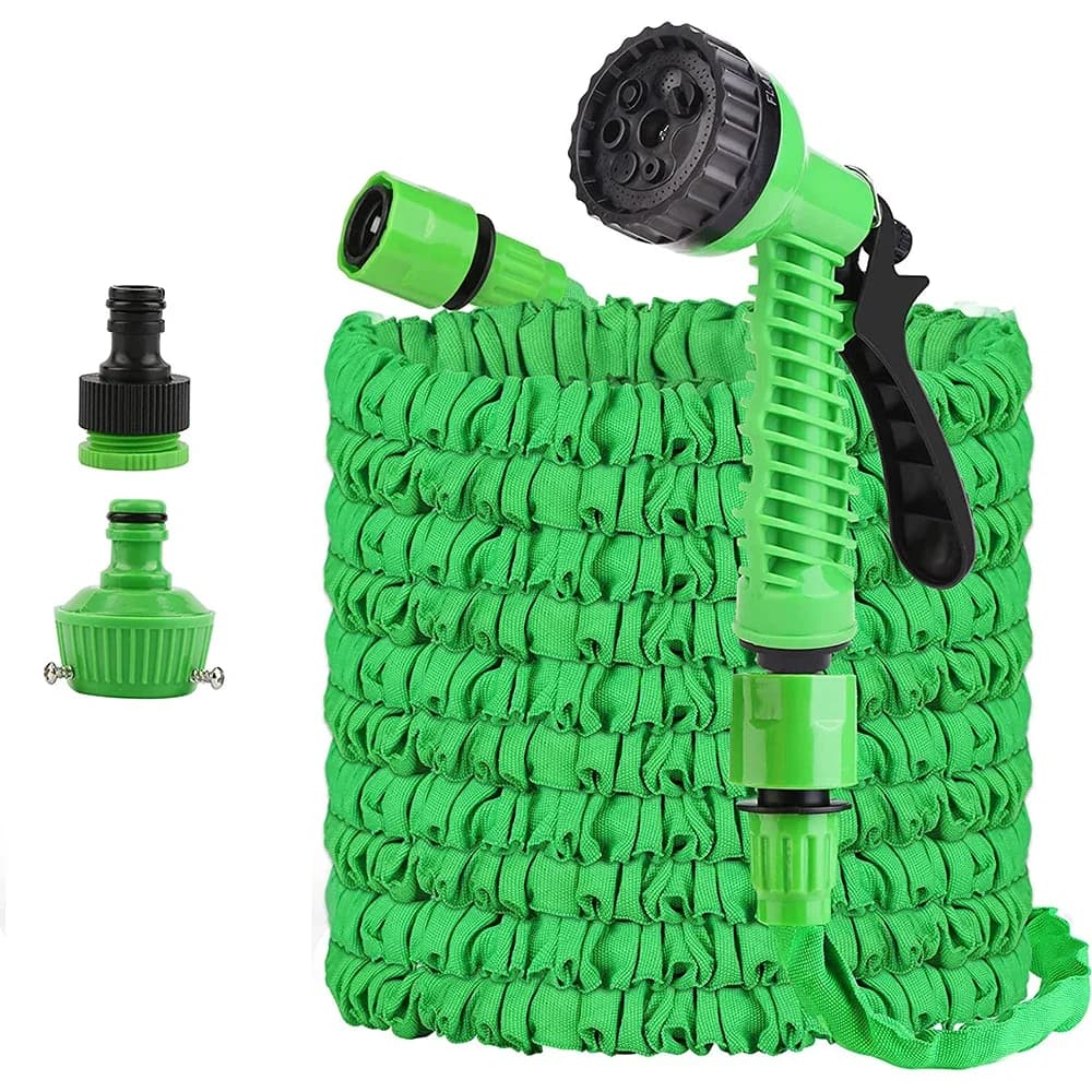 Tubo flessibile dell'acqua tubo flessibile da giardino espandibile ugello a spruzzo a 7 funzioni, tubo dell'acqua a triplo strato in lattice e tessuto Extra resistente 25-200FT