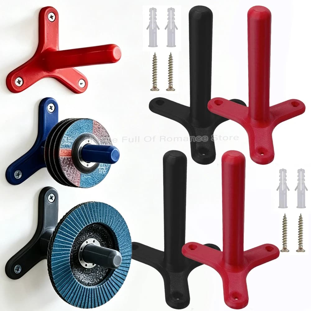 Grinding Disc Storage Bracket Wall-Mounted Angle Grinder Heavy Duty Rack with Fixed Screw Garage Workshop Space Saving Holder