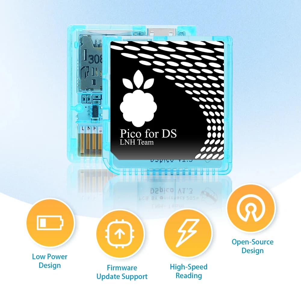 Pico for DS Dspico MicroUSB Fully Transparent Shell 16 MBit for Nintendo DS DSLite 3DS DSi NEW 3DS XLRetro Game Console