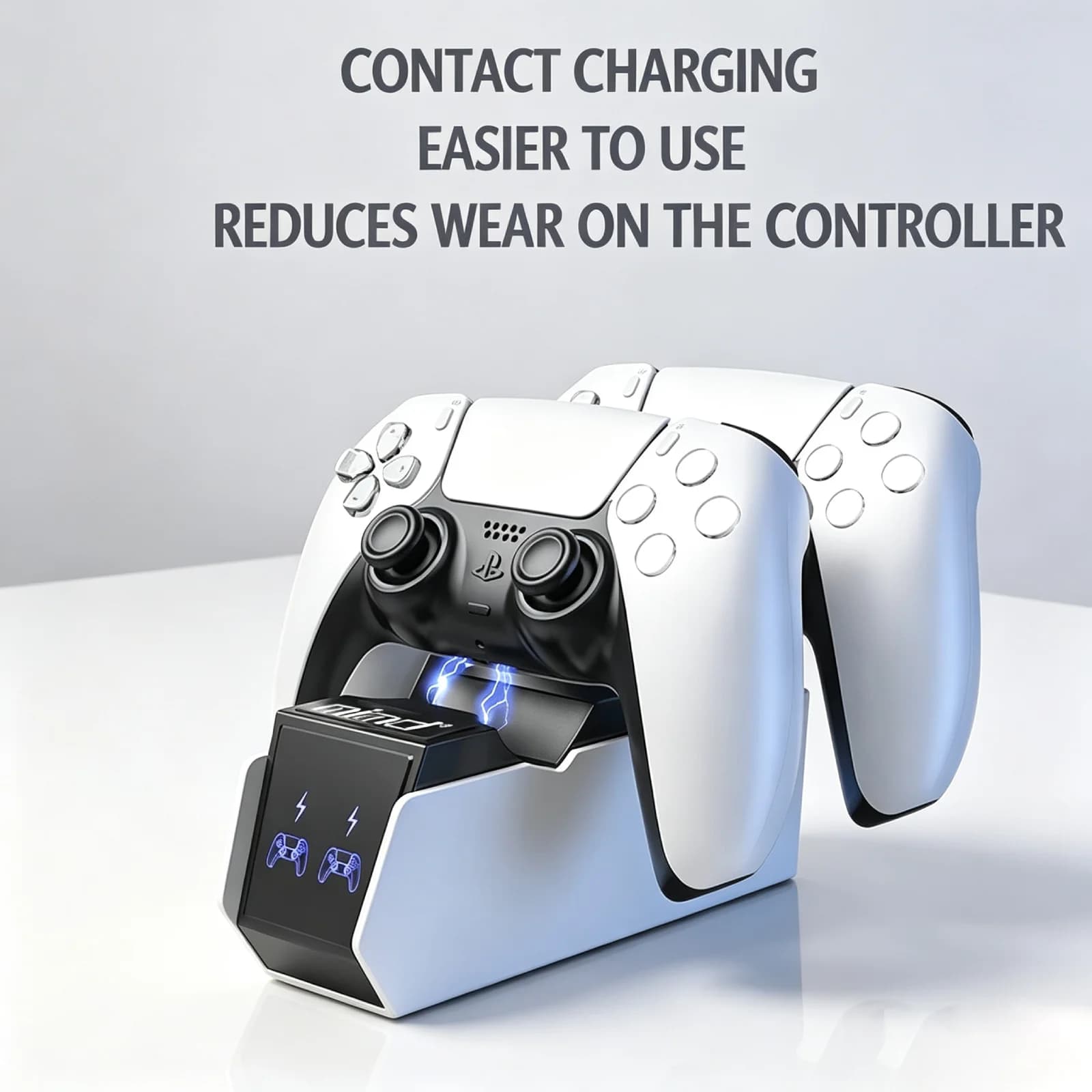 Dual Charging Dock for PS5 Controller USB-C Fast Charger Station with LED Indicator Lights Game Accessories