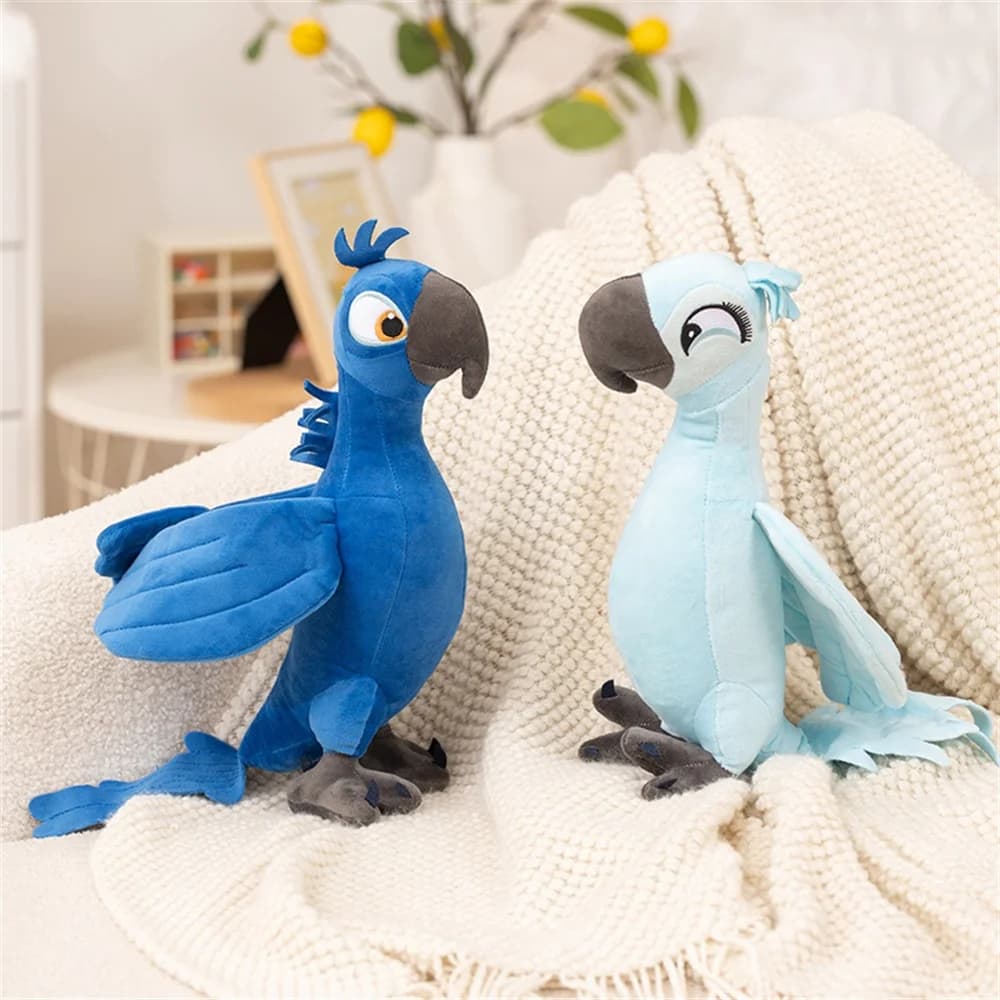 Rio 2 Blue Macaw Parrot Plush Toy Cute Cartoon Bird Animal Plushies Standing Figure Kids Birthday Gift Home Decor
